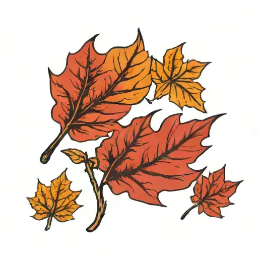 fall leaves tattoo design idea