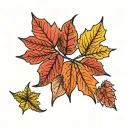 fall leaves tattoo design idea