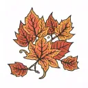 fall leaves tattoo design idea