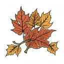 fall leaves tattoo design idea