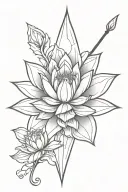 spear lotus murughan Hindu mythology tattoo design idea