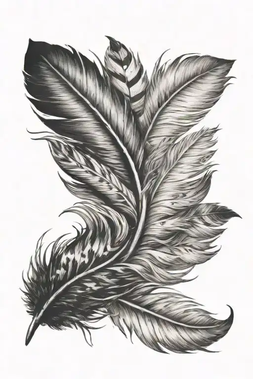 turkey feather tattoo design idea