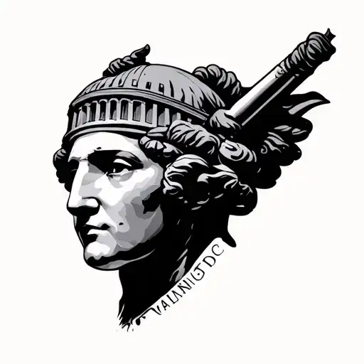 small minimalist fine line washington dc tattoo design idea