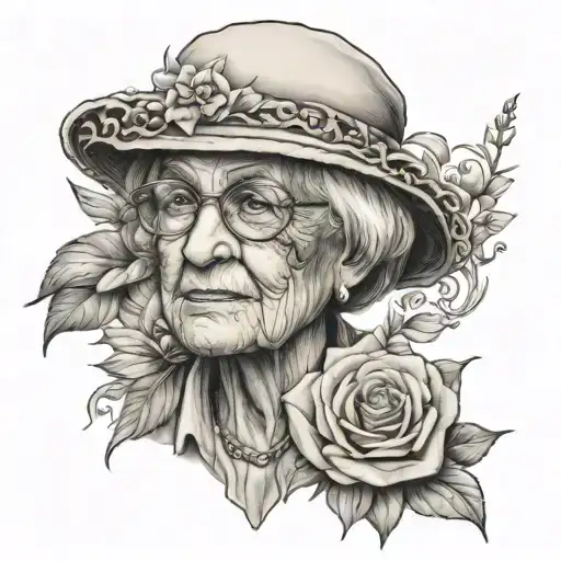 grandma memorial from grandson tattoo design idea