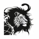 lion with scars tattoo design idea