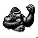 Roaring Gorilla tattoo design idea