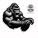 Roaring Gorilla tattoo design idea