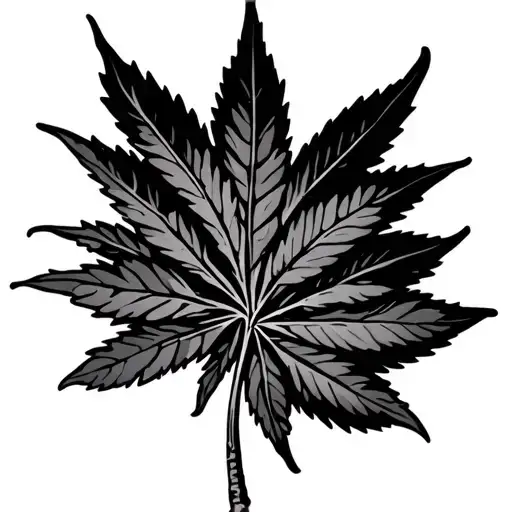 Fred Flintstones Weed leaf intertwined tattoo design idea