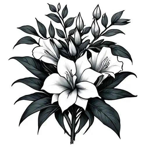 Vines with a Gladiolus tattoo design idea