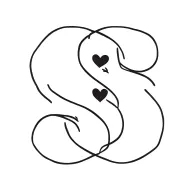 two peas in a pod with a heart and the letter S tattoo design idea