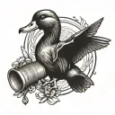 duck call and a bible verse tattoo design idea