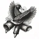 duck call and a bible verse tattoo design idea