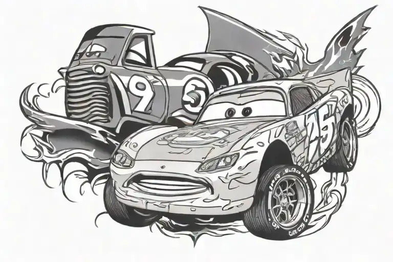 Lightning mcqueen bolt with 95 tattoo design idea
