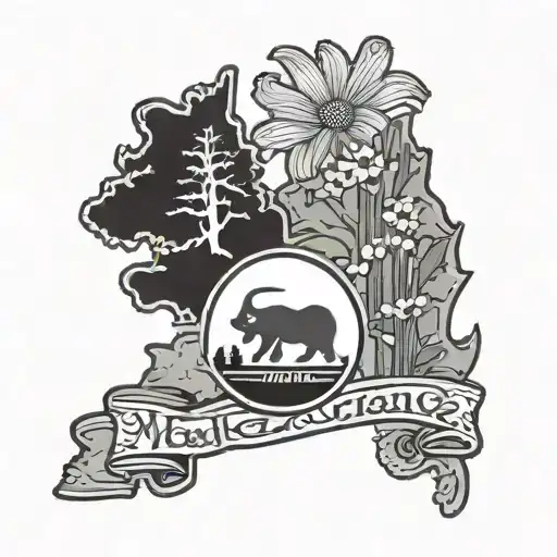 best friend tattoo representing the state of Michigan and the state of arizona tattoo design idea