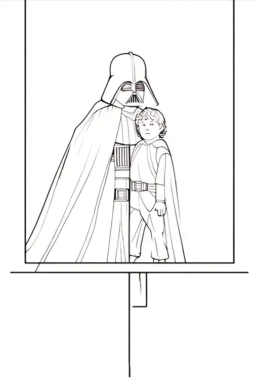 Darth Vader with young Anakin Skywalker as the fallen tattoo design idea