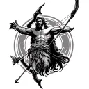 Odysseus bow and arrow tattoo design idea