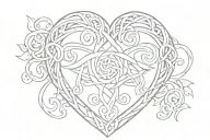 reversed triquetra heart shaped lock intertwined tattoo design idea