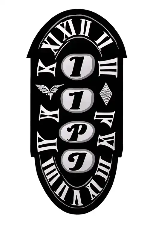 1991 Roman Numerals going horizontal tattoo design idea