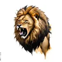 lion roaring tattoo design idea