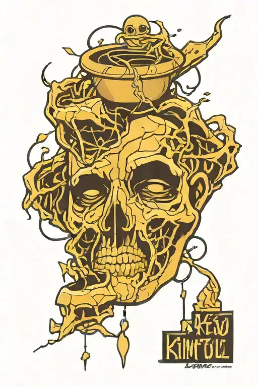 kintsugi style filled tattoo design idea