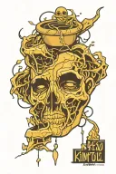 kintsugi style filled tattoo design idea