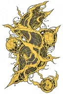 kintsugi style filled tattoo design idea