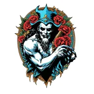 hades holding bident tattoo design idea