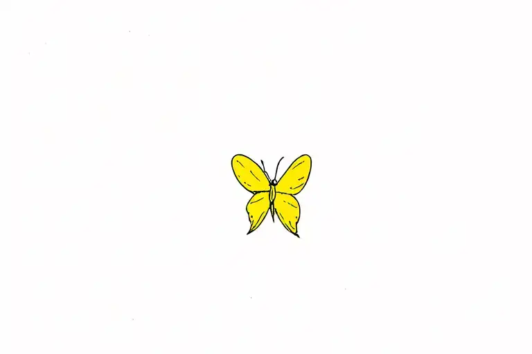 small yellow butterfly on an achor tattoo tattoo design idea