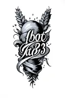 1983 written vertically tattoo design idea