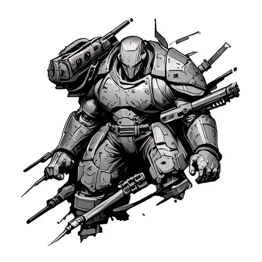 Doom Slayer tattoo design idea