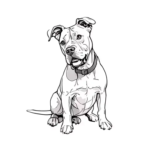 a pit bull terrier tattoo design idea