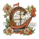 basque boat tattoo design idea