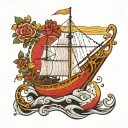 basque boat tattoo design idea