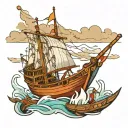 basque boat tattoo design idea
