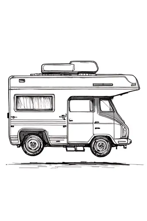 camper car tattoo design idea