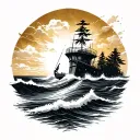 outer banks film inspired tatoo, serach gold, adventure, sea.. tattoo design idea