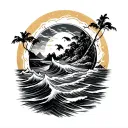 outer banks film inspired tatoo, serach gold, adventure, sea.. tattoo design idea