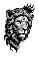 jesus combined with lion head tattoo design idea