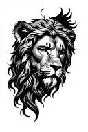 jesus combined with lion head tattoo design idea