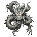 Kaido dragon mixed with shen long dragon ball z tattoo design idea