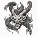 Kaido dragon mixed with shen long dragon ball z tattoo design idea