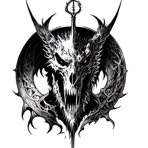 Combine elements from Lord of the Rings and Darksiders into a unique tattoo design tattoo design idea