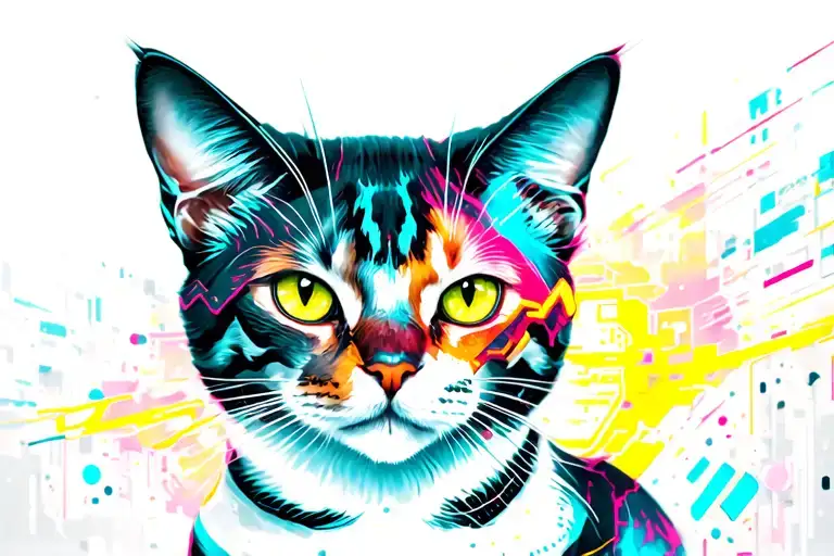 cyberpunk 2077 cat silhouette tattoo design idea