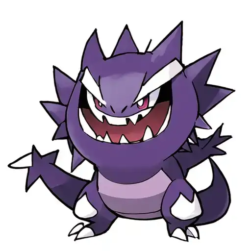 2D character followed by the Pokémon "Electabuzz, Gengar, Charizard" tattoo design idea