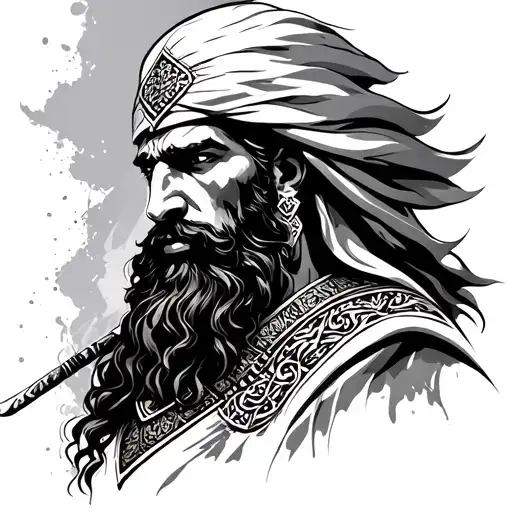 Arabic Warrior tattoo design idea