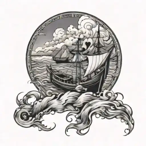 water is strong it carries boats tattoo design idea