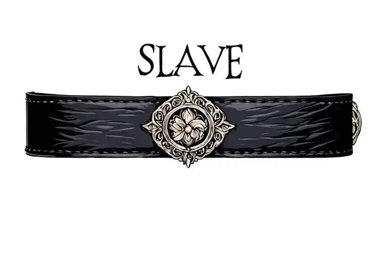"Slave"  "sissy" "collar" "leash" "slave" "leather" tattoo design idea