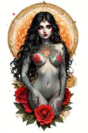 lilith full body and lover out of pandora box tattoo design idea