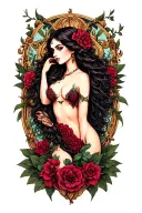 lilith full body and lover out of pandora box tattoo design idea