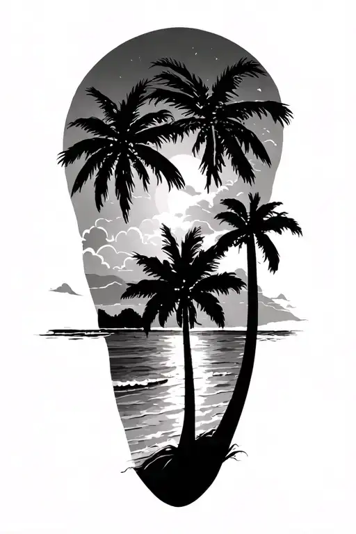 Miami Beach scene tattoo design idea